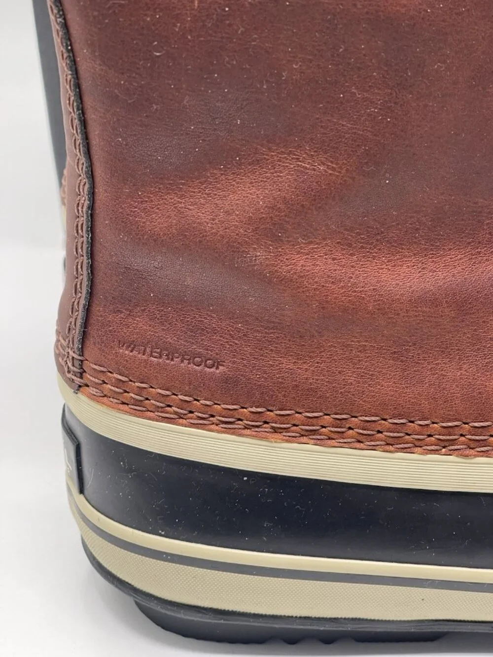 Sorel 1964 Premium‎ Duck Boots Brown Waterproof Leather Size 8.5 Oxford Tan